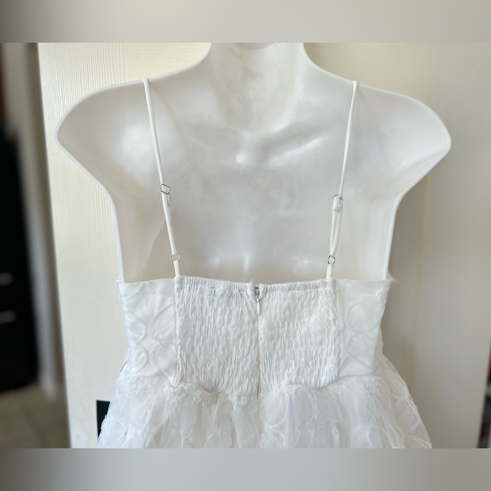 Lulu's Ivory Florql Tulle Midi Dress - Picture 10 of 12